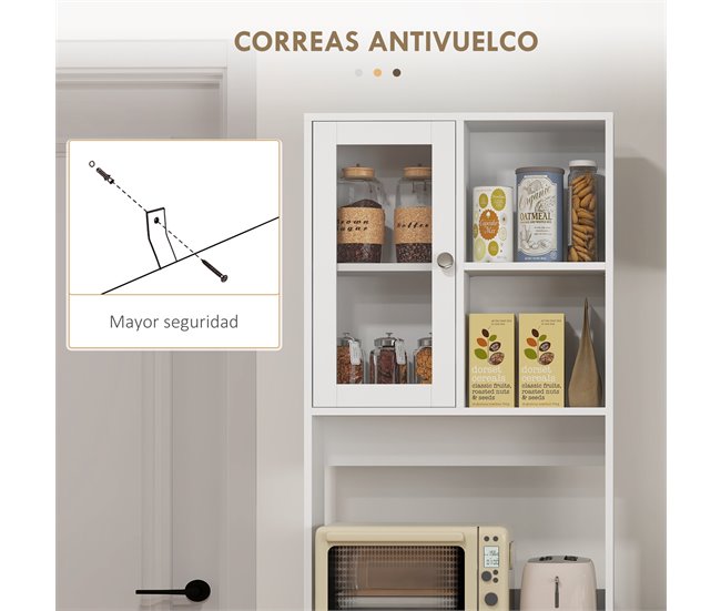 Armário de Cozinha MDF HOMCOM, casa - móveis de armazenamento Branco