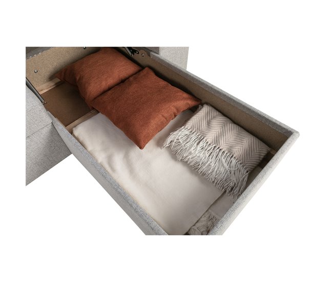 Chaise longue reversível com 3 lugares e cama GUSTO cinzento Cinza
