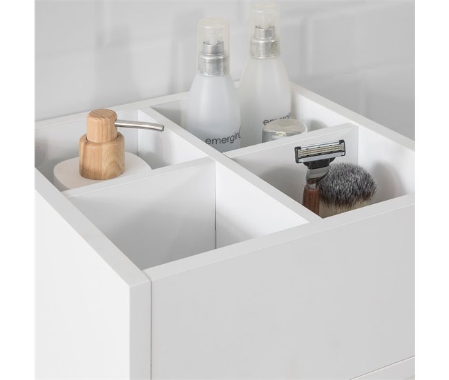 Armário de casa de banho auxiliar com 3 gavetas BZR29-W SoBuy Branco