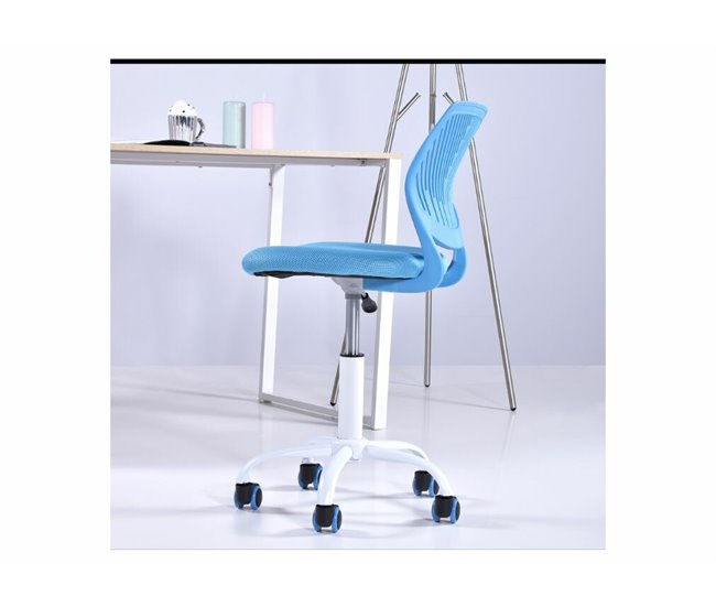 Cadeira de escritório para criança com rodas Azul Claro