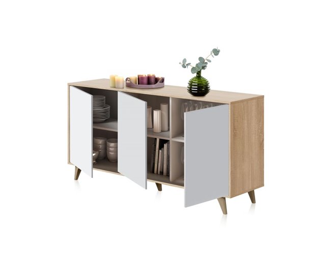 Aparador Lira 154 Natural/ Branco