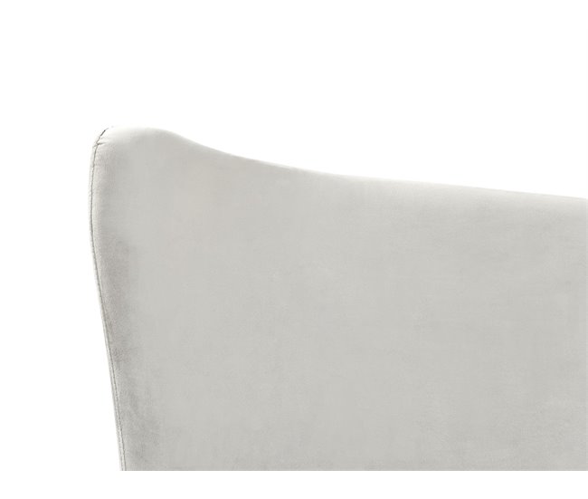 Beliani Cama Terciopelo CHALEIX 168x212 Cinza Claro