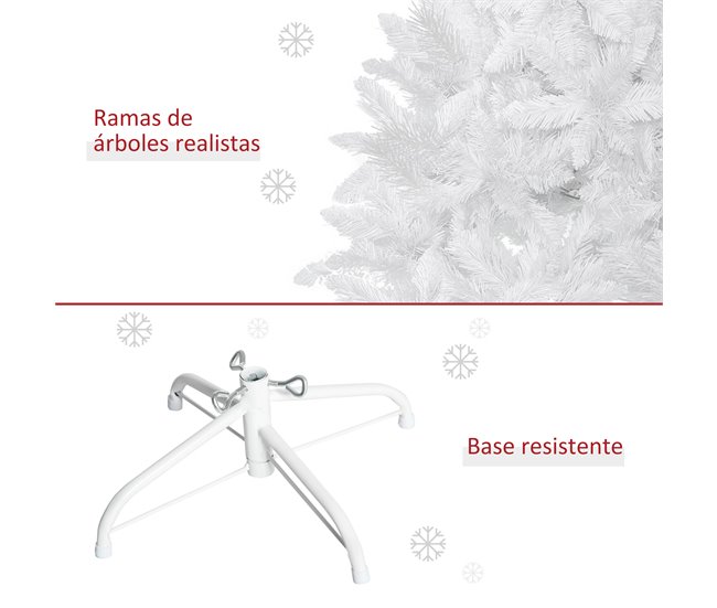 Árvore de Natal Artificial HOMCOM 830-544V02WT Branco