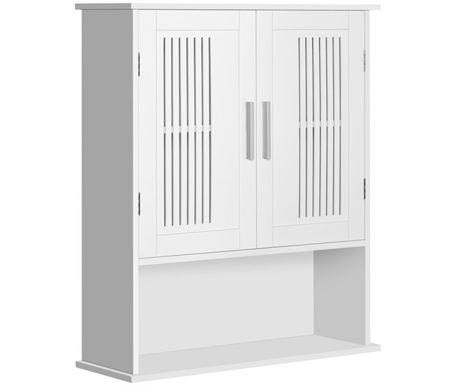 Armário de Parede Casa de Banho MDF e Liga de Alumínio kleankin Branco