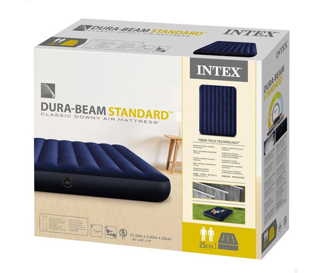 Colchão inflável duplo INTEX 152x203x25 cm Azul