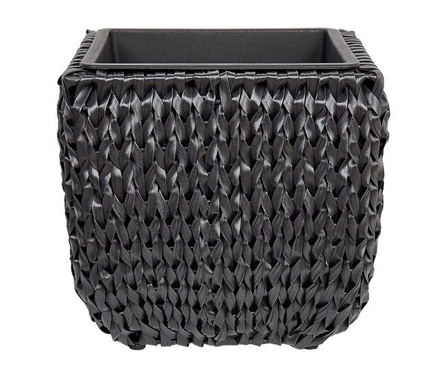 Beliani Conjunto de 2 vasos para plantas BERBERIS Preto
