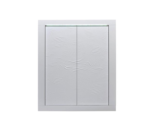 Aparador alto DUNE 2 portas com led branco brilhante Branco Brillo