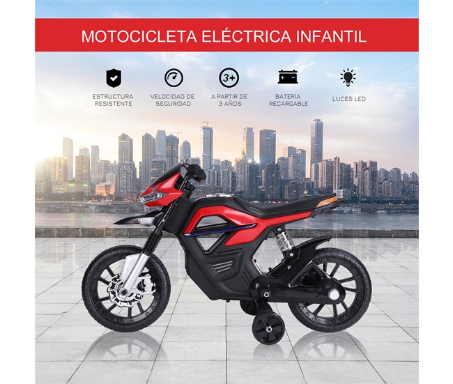 Mota Elétrica para Crianças PP e Metal HOMCOM Vermelho