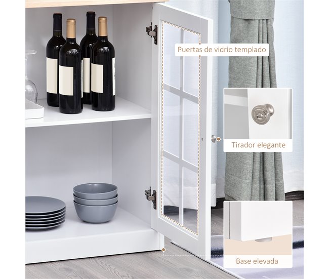 Armário de Cozinha MDF HOMCOM, casa - cozinha Branco