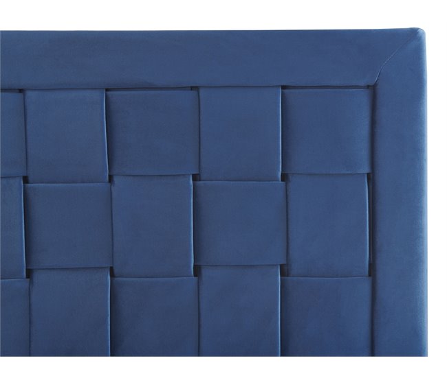 Beliani Cama com estrado Veludo LIMOUX 147x213 Azul Marino