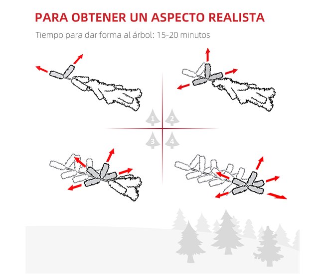 Árvore de Natal Artificial PET e Metal HOMCOM, casa - natal Verde