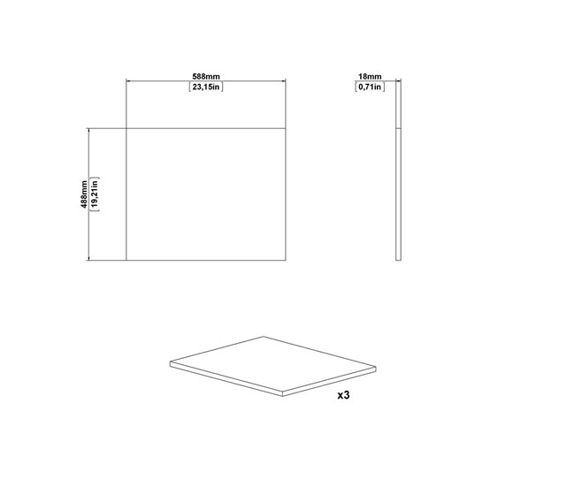 Conjunto de 3 prateleiras para roupeiro HERA BIG, HERA MINI,HERA PLUS e FIRENZE Branco
