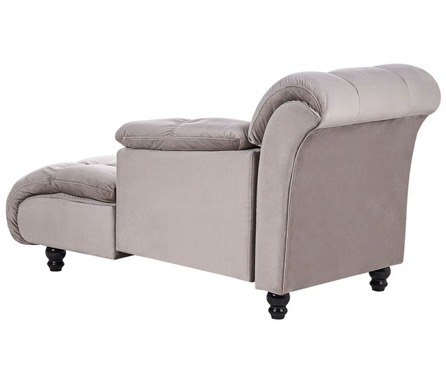 Beliani Chaise longue Poliéster LORMONT Cinza Escuro