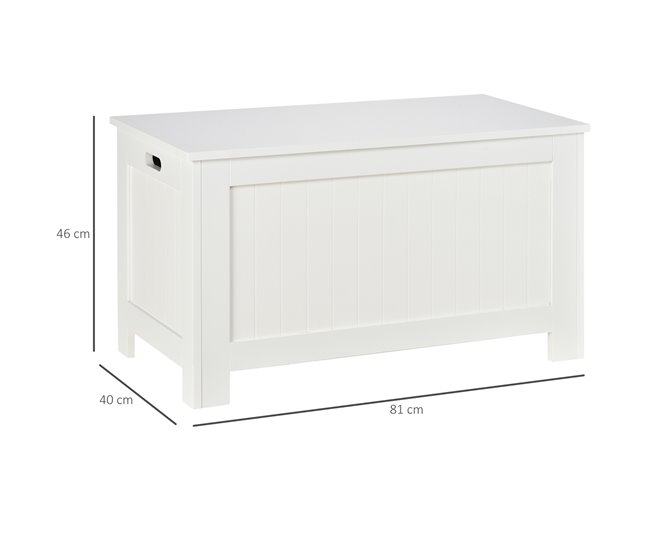 Baú de Armazenamento MDF HOMCOM, casa - móveis de armazenamento 81 Branco