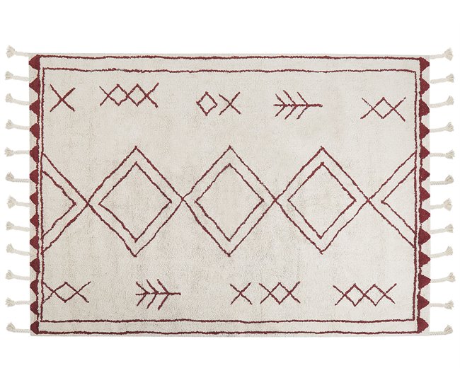Beliani Pelos curtos KENITRA 140x200 Branco/ Bege