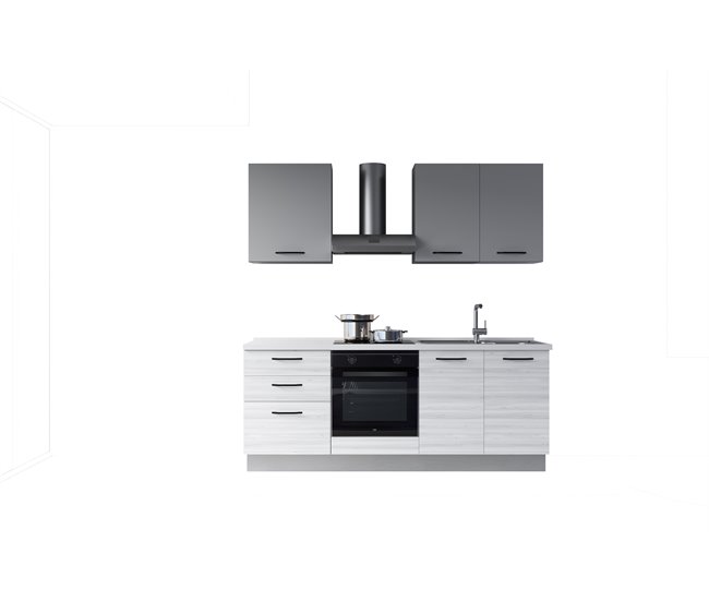 Cozinha GILDA 2.0 Direita Branco/cinza