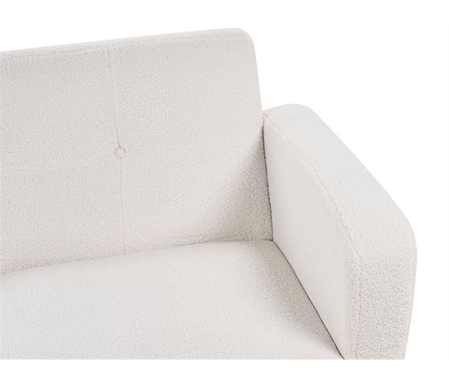 Beliani Sofá de 3 lugares Bouclé FLORLI Branco/ Bege