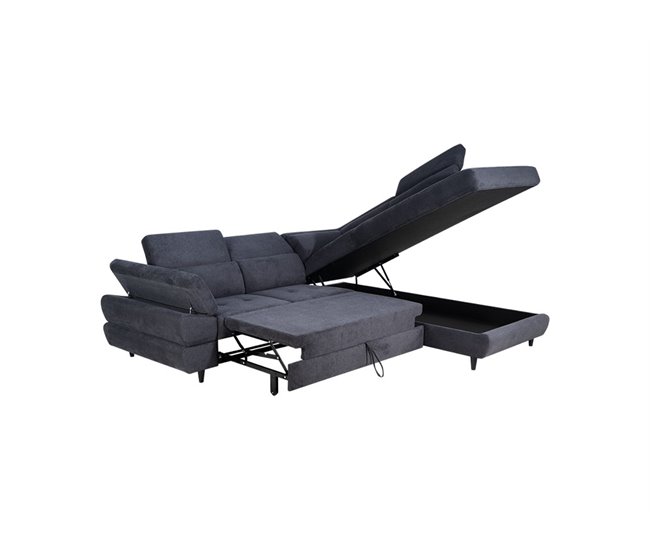 Sofá de canto OMEGA com cama cor antracite Antracite