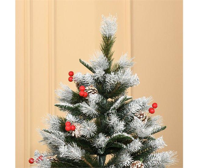 Árvore de Natal PVC, PE, Aço HOMCOM, casa - natal Verde