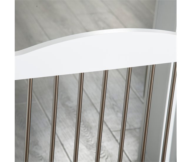 Barreira de Segurança para Animais de Estimação MDF e Aço PawHut Branco