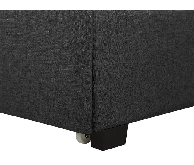Beliani Cama com armazenamento Poliéster ROCHELLE 153x213 Cinza Escuro