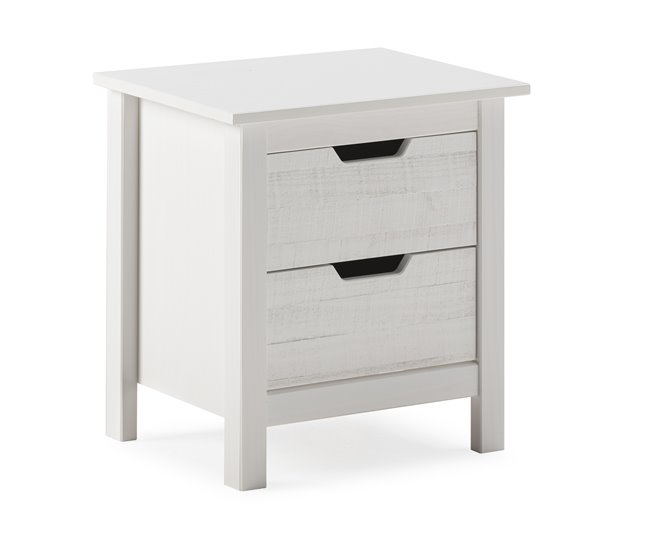 Mesa de cabeceira JULIETA 2 gavetas Branco
