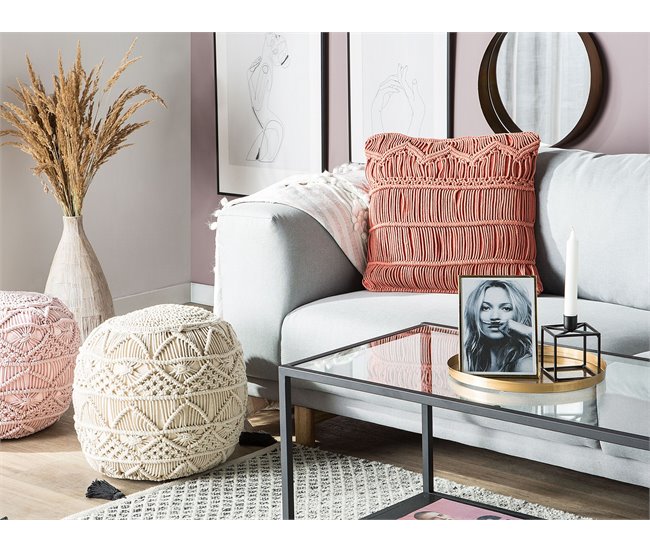 Beliani Almofada decorativa AKKOY Laranja