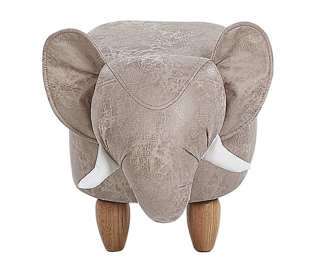 Beliani Puf animal JUMBO Cinza Claro