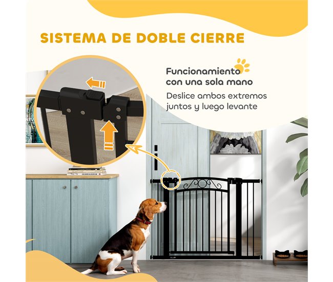 Barrera de Segurança para Cães Acero e PA PawHut Preto
