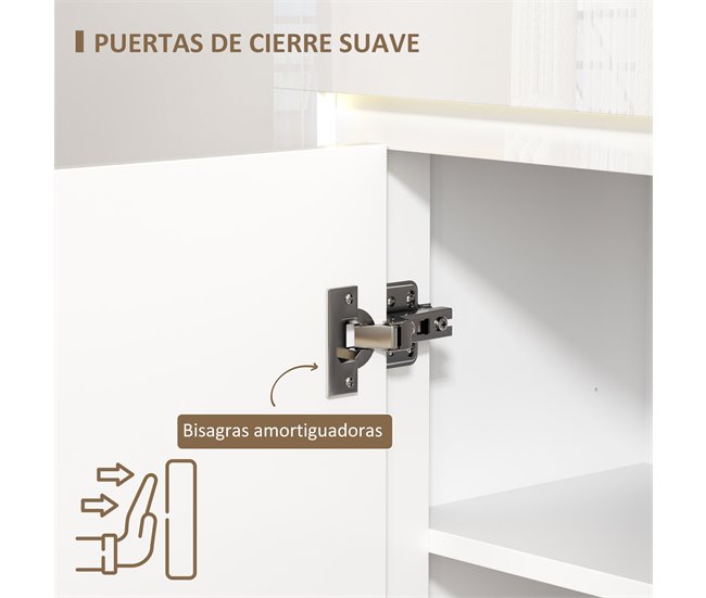 Aparador MDF e Melamina de Madeira HOMCOM Branco