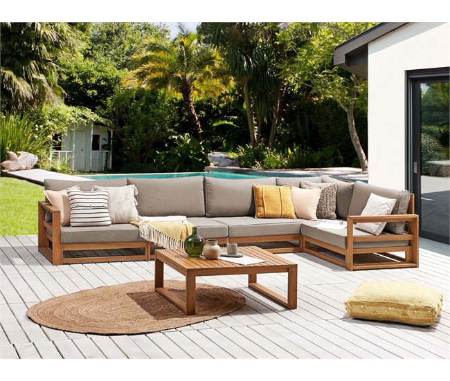 Beliani Conjunto lounge TIMOR Cinza Escuro