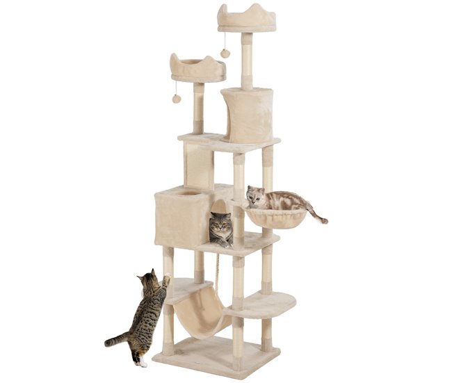 Arranhador para Gatos Aglomerado e Sisal PawHut Bege