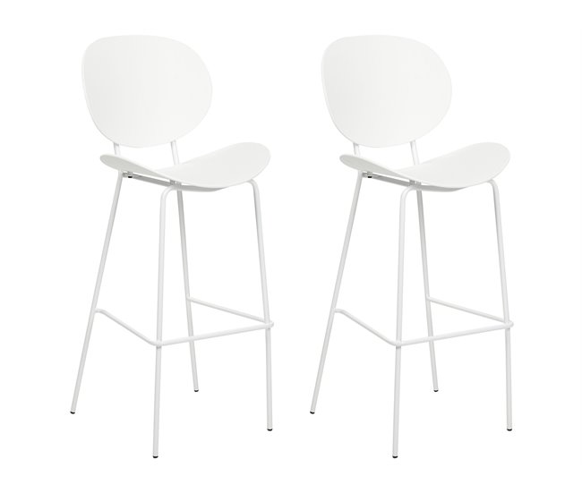 Beliani Silla de bar SHONTO Branco
