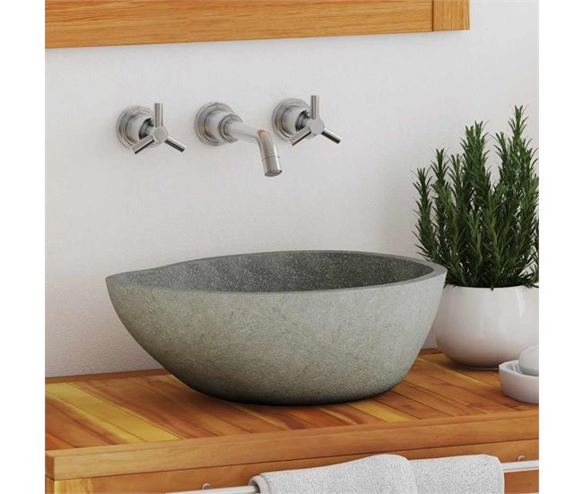 Lavatório - Lavabo - Pia de banheiro oval Antracite