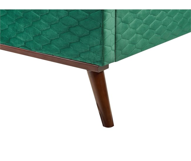 Beliani Cama com estrado Veludo BAYONNE 191x212 Verde