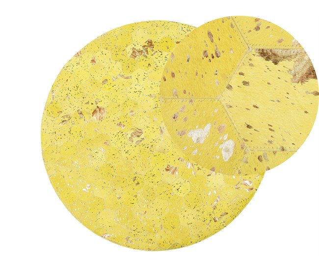 Beliani Pelos curtos ZEYTIN 140x140 Amarelo