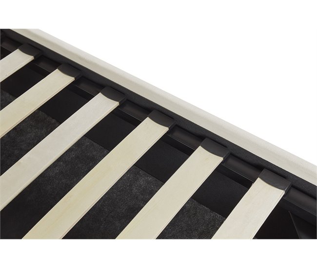 Beliani Cama com armazenamento Veludo VINCENNES 167x214 Branco/ Bege