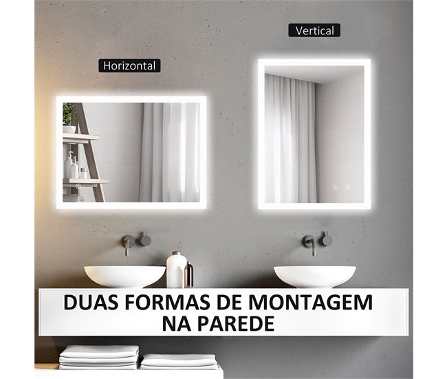 Espelho Casa de Banho Vidro e Metal kleankin Prata