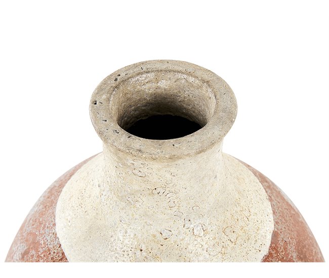 Beliani Jarro decorativo BURSA Branco/ Bege