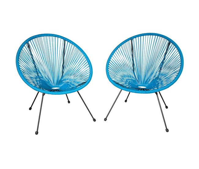 2 cadeiras de jardim Santana com mesa Azul