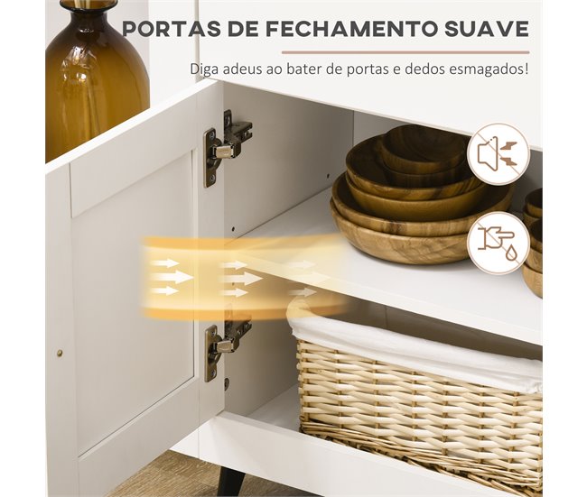 Aparador Melamina de Madeira HOMCOM, casa - cozinha 117 Branco