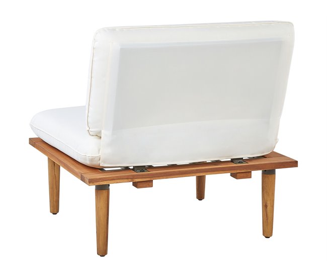 Beliani Conjunto lounge Madeira de acácia Creme