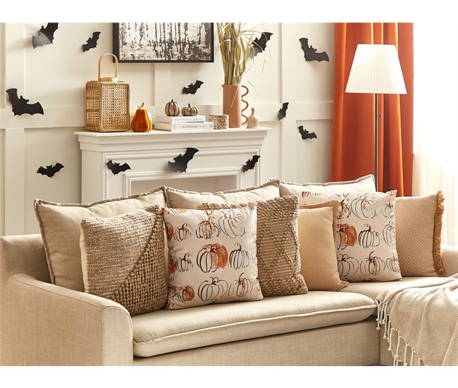 Beliani Almofada decorativa CUCURBITA Bege