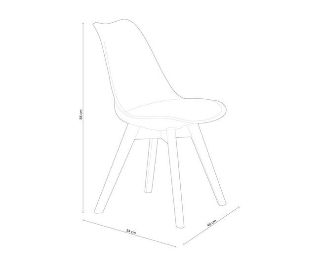  Conjunto de 4 cadeiras de bistrô Cinza