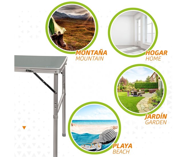 Mesa de campismo dobrável Aktive Cinza