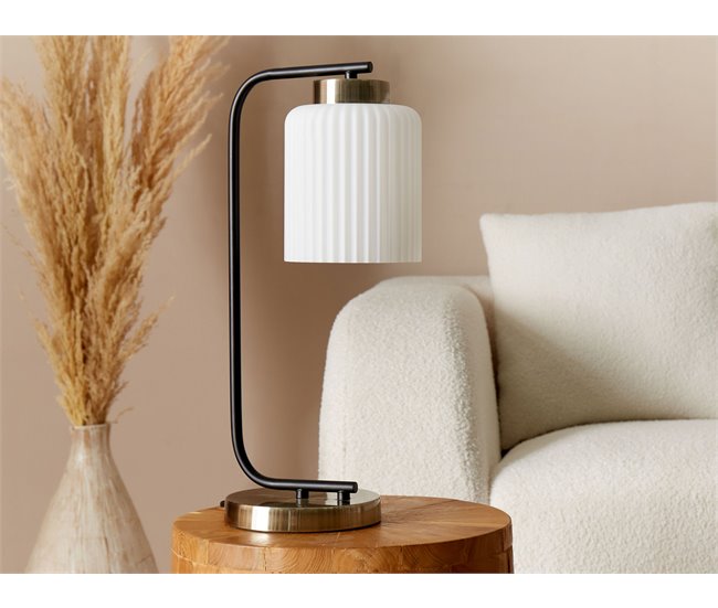 Beliani Lámpara de mesa CAUDELO Preto