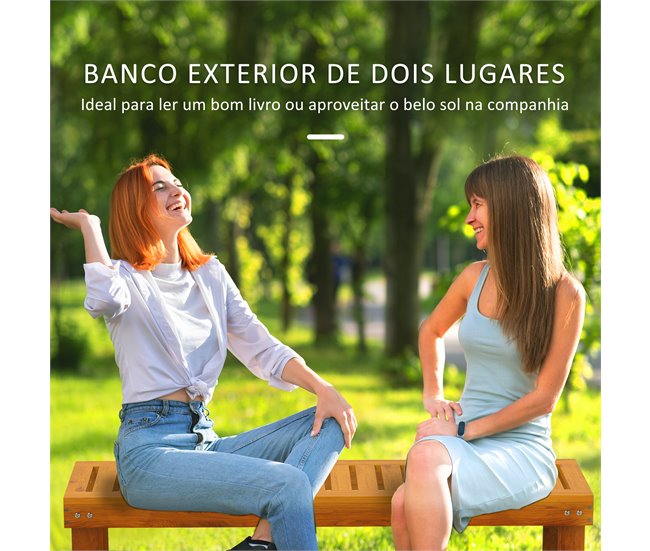 Banco de Jardim Madeira de Pinho Outsunny Castanho