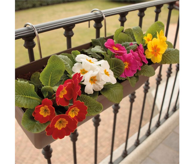 Jardineiro de 50 cm com suporte de fixação Cinza
