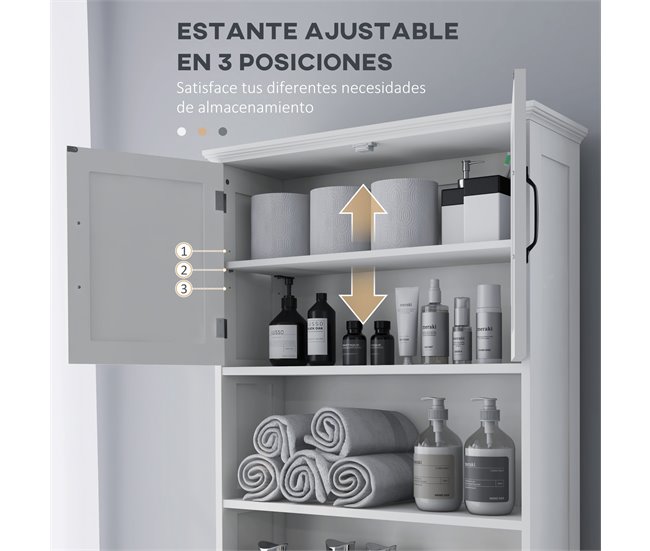 Armário sobre Sanita Madeira de Melamina e MDF kleankin Branco