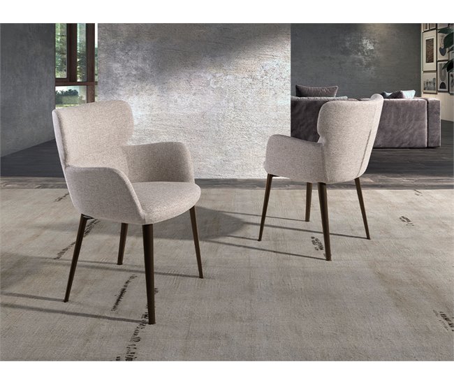 ANGEL CERDA Cadeira em tecido castanho marmoreado Castanho